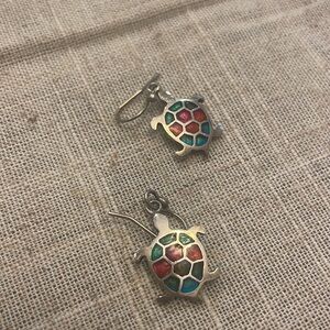 Colorful Turtle Earrings and Pendant Set
